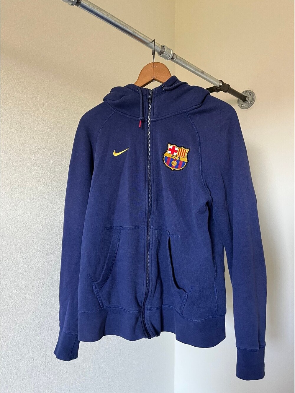 Nike FC Barcelona Blue Zip Hoodie Jacket Mens Medium